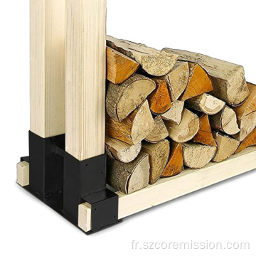 Étagère de bois de chauffage extérieure à longueur réglable en acier galvanisé